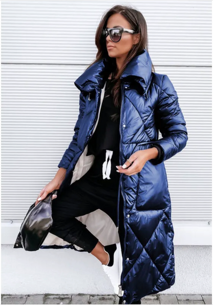 Plus Size Winter Long Coat – Warm Zipper Style
