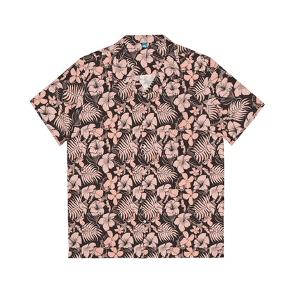 Men’s Pink Floral Hawaiian Shirt – Tropical Button‑Down