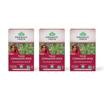 Tulsi Cinnamon Rose Tea – 18 Bags (3‑Pack)