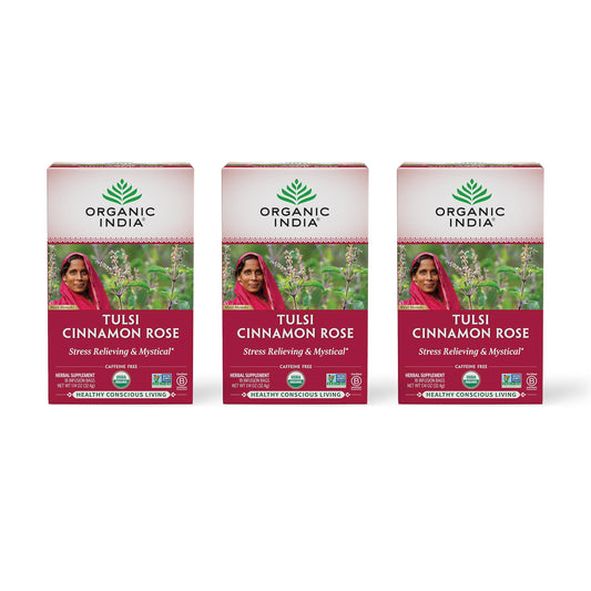 Tulsi Cinnamon Rose Tea – 18 Bags (3‑Pack)