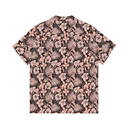 Men’s Pink Floral Hawaiian Shirt – Tropical Button‑Down