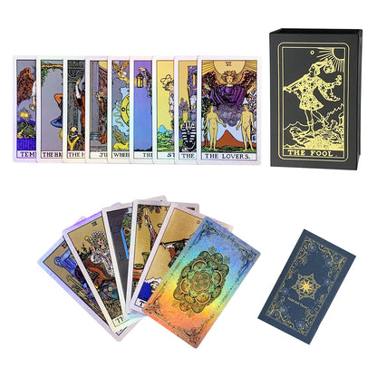 Laser Tarot Card Set – 78‑Card Waterproof Deck with Guidebook