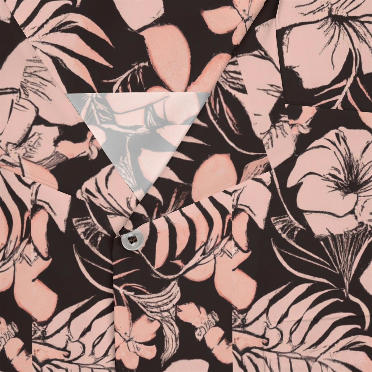 Men’s Pink Floral Hawaiian Shirt – Tropical Button‑Down