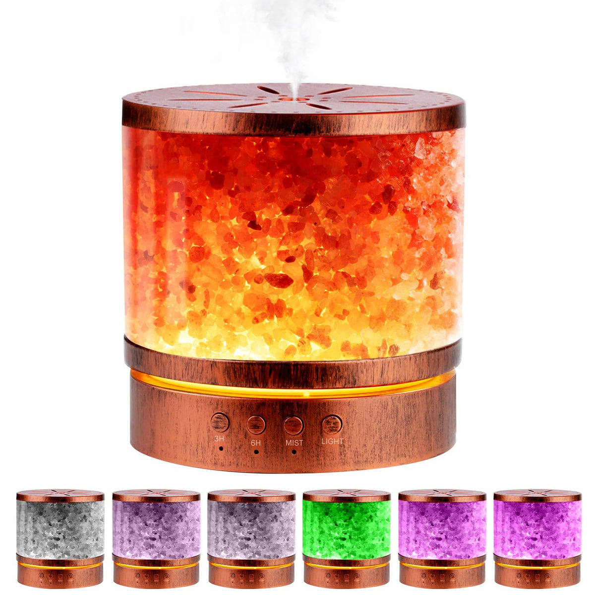Himalayan Salt Lamp Diffuser – 400ml Ultrasonic Cool Mist (7‑Color LED)