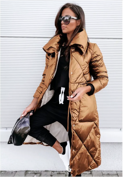 Plus Size Winter Long Coat – Warm Zipper Style