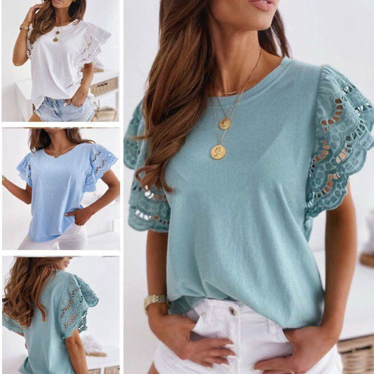 Jasmine Lace Sleeve Knit Top