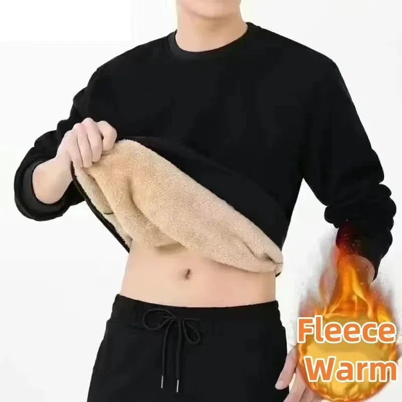 Camiseta Térmica Polar Hombre: Estilo Coreano Otoño/Invierno