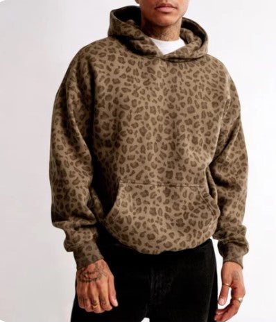 Leopard Print Hoodie – Vintage Retro Streetwear