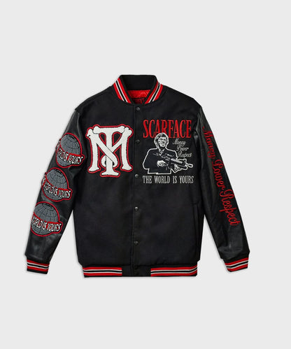 Scarface Vegan Leather Varsity Jacket